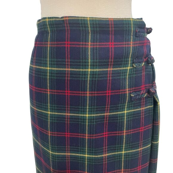 Red and Green Maxi Pencil Skirt with Wrap Style - Picture 10 of 11